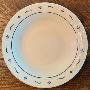 LONGABERGER Pottery Classic Blue Woven Traditions Round Serving Bowl Dish 12"